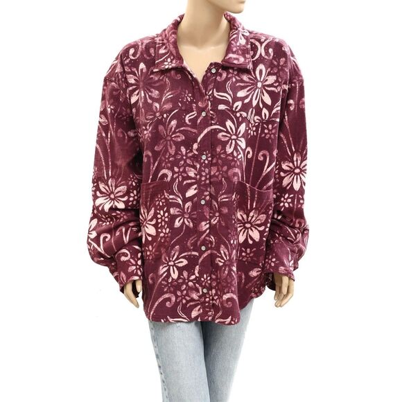 Free People We The Free Calico Flannel Shirt Floral Printed Western L New 285366 - Picture 5 of 8